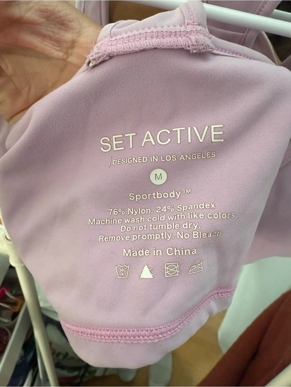 SET Active Dusty Pink Racerback Crop Sports Bra